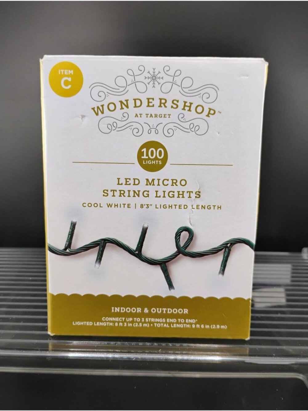 Wondershop 100 LED Micro String Lights Cool White Indoor Outdoor